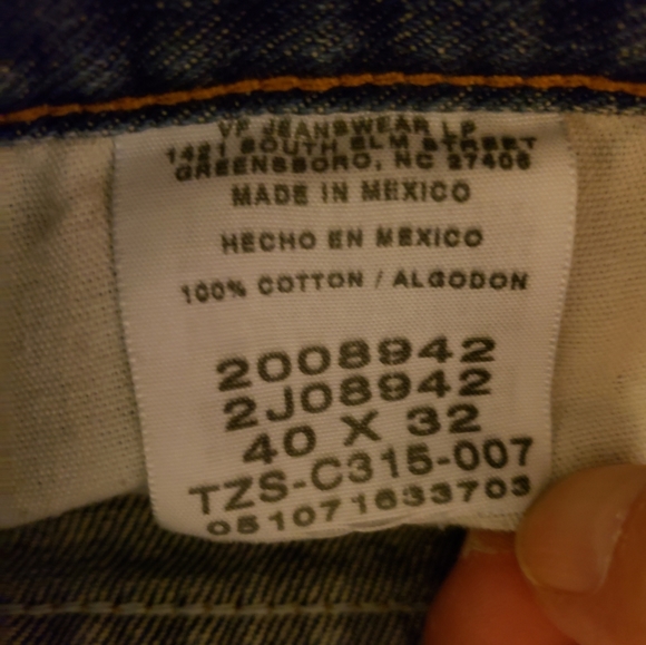 Men's Lee Regular Fit Straight Leg Jeans 40x32 - Picture 4 of 6